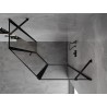 Mexen Mist Pentagonal Asymmetrical Right Hinged Shower Enclosure 100 x 80 cm, Black Frame, Black - 8A8-100-080-70-70-P