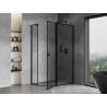 Mexen Mist pentagonal asymmetrical shower enclosure, right door 100 x 80 cm, black frame, black - 8A8-100-080-70-70-P