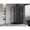 Mexen Mist asymmetrical pentagonal right-hand shower cabin 80 x 100 cm, black frame, black - 8A8-080-100-70-70-P