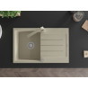 Mexen Bruno granite kitchen sink 1-bowl with drainer and kitchen faucet Rita, beige - 6513-69-670300-69