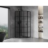 Mexen Mist pentagonal shower enclosure, tilt left 100 x 100 cm, black grid, black - 8A8-100-100-70-77-L
