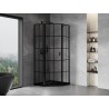 Mexen Mist pentagonal shower enclosure, tilt left 100 x 100 cm, black grid, black - 8A8-100-100-70-77-L