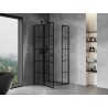 Mexen Mist pentagonal shower enclosure, tilt left 100 x 100 cm, black grid, black - 8A8-100-100-70-77-L
