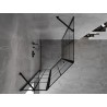 Mexen Mist asymmetrical pentagonal shower cabin hinged left 90 x 100 cm, black grid, black - 8A8-090-100-70-77-L