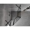 Mexen Mist pentagonal asymmetrical shower cabin left door 90 x 100 cm, black grid, black - 8A8-090-100-70-77-L