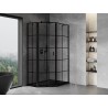 Mexen Mist asymmetrical pentagonal shower cabin hinged left 90 x 100 cm, black grid, black - 8A8-090-100-70-77-L