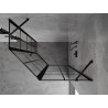 Mexen Mist pentagonal asymmetrical right-hinged shower enclosure 100 x 90 cm, black grid, black - 8A8-100-090-70-77-P