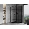 Mexen Mist asymmetric pentagonal shower cabin with hinged right door 80 x 100 cm, black grid, black - 8A8-080-100-70-77-P