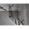 Mexen Mist pentagonal asymmetric right shower cabin 90 x 100 cm, black grid, black - 8A8-090-100-70-77-P