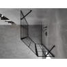 Mexen Mist pentagonal asymmetrical right-hand hinged shower enclosure 90 x 100 cm, black grid, black - 8A8-090-100-70-77-P