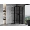 Mexen Mist pentagonal asymmetric right shower cabin 90 x 100 cm, black grid, black - 8A8-090-100-70-77-P