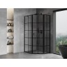 Mexen Mist pentagonal asymmetrical right-hand hinged shower enclosure 90 x 100 cm, black grid, black - 8A8-090-100-70-77-P