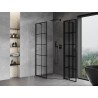 Mexen Mist pentagonal asymmetrical right-hand hinged shower enclosure 90 x 100 cm, black grid, black - 8A8-090-100-70-77-P