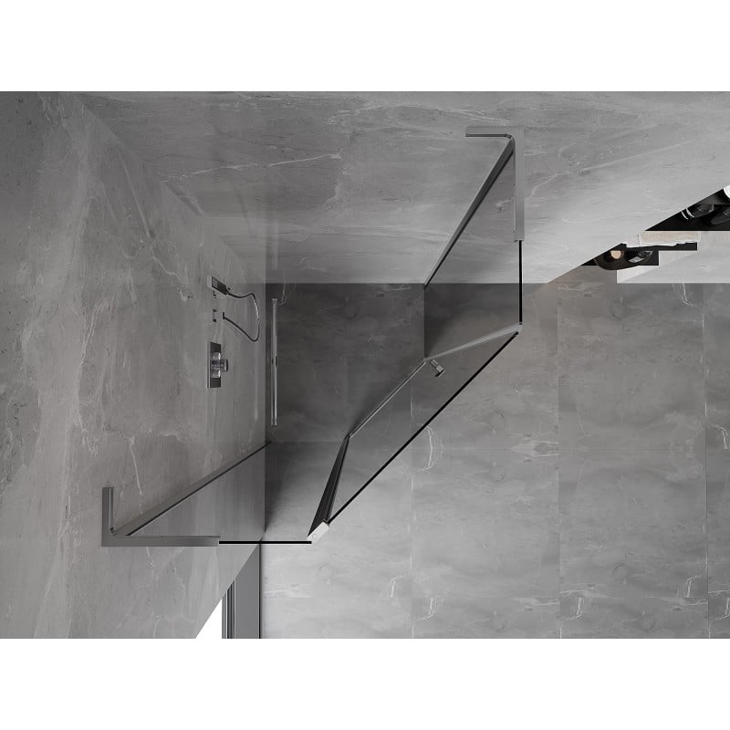 Mexen Mist L Pentagonal Hinged Shower Enclosure 80 x 80 cm, Transparent, Chrome - 8A8L-080-080-01-00