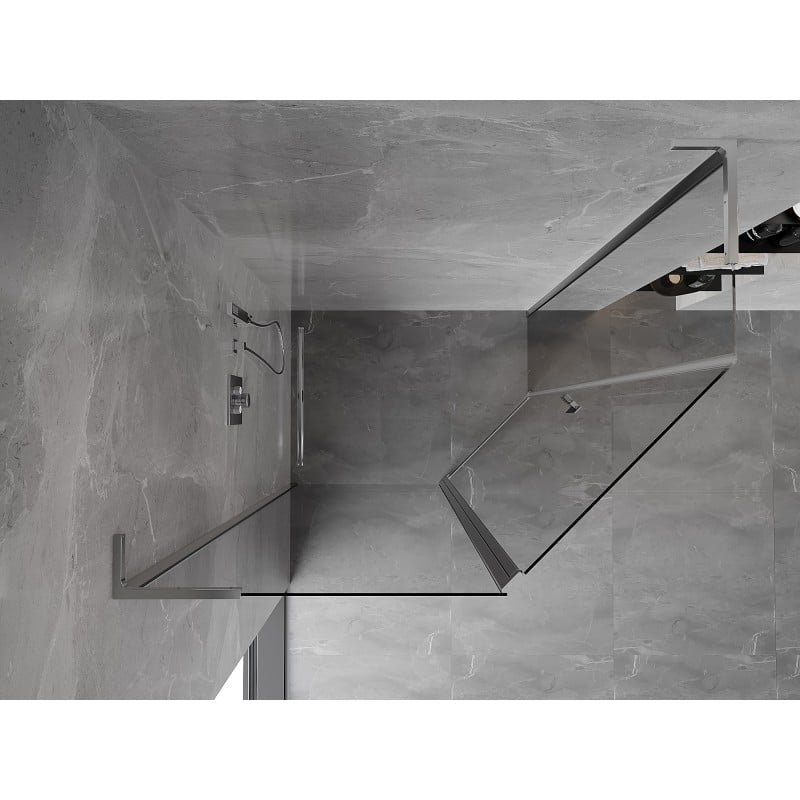 Mexen Mist L pentagonal asymmetric swing shower enclosure 100 x 90 cm, transparent, chrome - 8A8L-100-090-01-00
