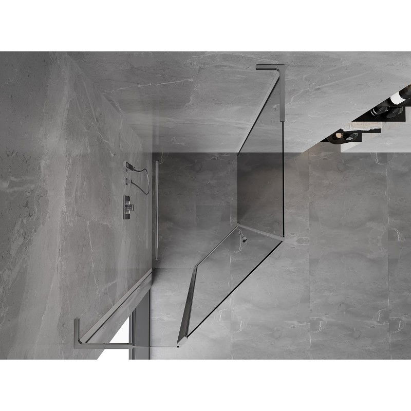 Mexen Mist L asymmetrical pentagonal shower enclosure with hinged door 90 x 100 cm, transparent, chrome - 8A8L-090-100-01-00