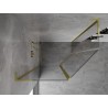 Mexen Mist L asymmetrical pentagonal shower cabin with hinge 100x80 cm, transparent, brushed gold - 8A8L-100-080-55-00