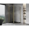 Mexen Mist L pentagonal asymmetrical pivot shower enclosure 100x80 cm, transparent, brushed gold - 8A8L-100-080-55-00