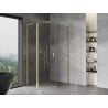 Mexen Mist L Pentagonal Asymmetrical Pivot Shower Enclosure 90x100 cm, Transparent, Brushed Gold - 8A8L-090-100-55-00