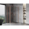 Mexen Mist L asymmetric pentagonal shower enclosure with hinged door 80x90 cm, transparent, brushed copper - 8A8L-080-090-65-00