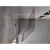 Mexen Mist L asymmetric pentagonal shower enclosure with hinged door 80x90 cm, transparent, brushed copper - 8A8L-080-090-65-00