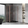 Mexen Mist L pentagonal asymmetrical hinged shower enclosure 80x90 cm, transparent, brushed copper - 8A8L-080-090-65-00