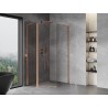 Mexen Mist L asymmetric pentagonal shower enclosure with hinged door 80x90 cm, transparent, brushed copper - 8A8L-080-090-65-00