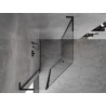 Mexen Mist L asymmetric pentagonal hinged shower enclosure 80 x 90 cm, transparent, black - 8A8L-080-090-70-00