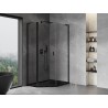 Mexen Mist L asymmetric pentagonal hinged shower enclosure 80 x 90 cm, transparent, black - 8A8L-080-090-70-00