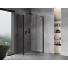 Mexen Mist L pentagonal asymmetrical pivot shower enclosure 80 x 90 cm, transparent, black - 8A8L-080-090-70-00