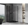 Mexen Mist L pentagonal asymmetrical lift shower enclosure 90 x 100 cm, transparent, black - 8A8L-090-100-70-00