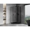 Mexen Mist L shower enclosure pentagonal right hinged 80 x 80 cm, black frame, black - 8A8L-080-080-70-70-P