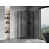 Mexen Mist L pentagonal shower cabin hinged right 90 x 90 cm, black frame, black - 8A8L-090-090-70-70-P
