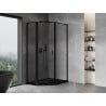 Mexen Mist L pentagonal asymmetric hinged left shower cabin 80 x 90 cm, black frame, black - 8A8L-080-090-70-70-L