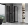 Mexen Mist L asymmetrical pentagonal shower cabin with left swing 80 x 100 cm, black frame, black - 8A8L-080-100-70-70-L