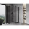 Mexen Mist L asymmetrical pentagonal shower cabin with left swing 80 x 100 cm, black frame, black - 8A8L-080-100-70-70-L