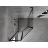 Mexen Mist L asymmetrical pentagonal shower cabin with left hinged door 90 x 100 cm, black frame, black - 8A8L-090-100-70-70-L