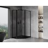 Mexen Mist L asymmetrical pentagonal shower cabin with left hinged door 90 x 100 cm, black frame, black - 8A8L-090-100-70-70-L