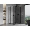 Mexen Mist L asymmetrical right-hinged pentagonal shower cabin 90 x 80 cm, black frame, black - 8A8L-090-080-70-70-P