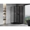 Mexen Mist L pentagonal asymmetrical hinged shower enclosure right 80 x 100 cm, black frame, black - 8A8L-080-100-70-70-P