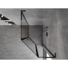 Mexen Mist L asymmetrical pentagonal shower cabin, right-hinged, 90 x 100 cm, black frame, black - 8A8L-090-100-70-70-P