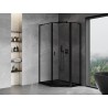 Mexen Mist L asymmetrical pentagonal shower cabin, right-hinged, 90 x 100 cm, black frame, black - 8A8L-090-100-70-70-P
