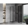 Mexen Mist L asymmetrical pentagonal shower cabin, right-hinged, 90 x 100 cm, black frame, black - 8A8L-090-100-70-70-P