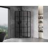 Mexen Mist L pentagonal hinged shower cabin left 80 x 80 cm, black grid, black - 8A8L-080-080-70-77-L