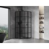 Mexen Mist L pentagonal left hinged shower cabin 80 x 80 cm, black grid, black - 8A8L-080-080-70-77-L