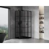 Mexen Mist L pentagonal hinged shower cabin left 80 x 80 cm, black grid, black - 8A8L-080-080-70-77-L