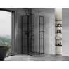 Mexen Mist L pentagonal hinged shower cabin left 80 x 80 cm, black grid, black - 8A8L-080-080-70-77-L