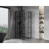 Mexen Mist L pentagonal left hinged shower cabin 80 x 80 cm, black grid, black - 8A8L-080-080-70-77-L