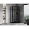 Mexen Mist L five-sided hinged right shower cabin 90 x 90 cm, black grid, black - 8A8L-090-090-70-77-P