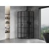 Mexen Mist L pentagonal shower enclosure, right hinged, 100 x 100 cm, black grid, black - 8A8L-100-100-70-77-P